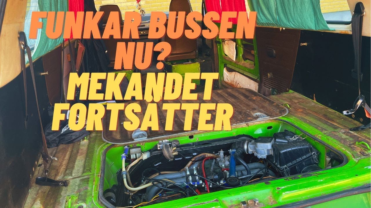 Forts&auml;ttning folkabussen - testar nya t&auml;ndspolen + annat mek (2000 cc luftkyld &aring;rsmodell 1980)