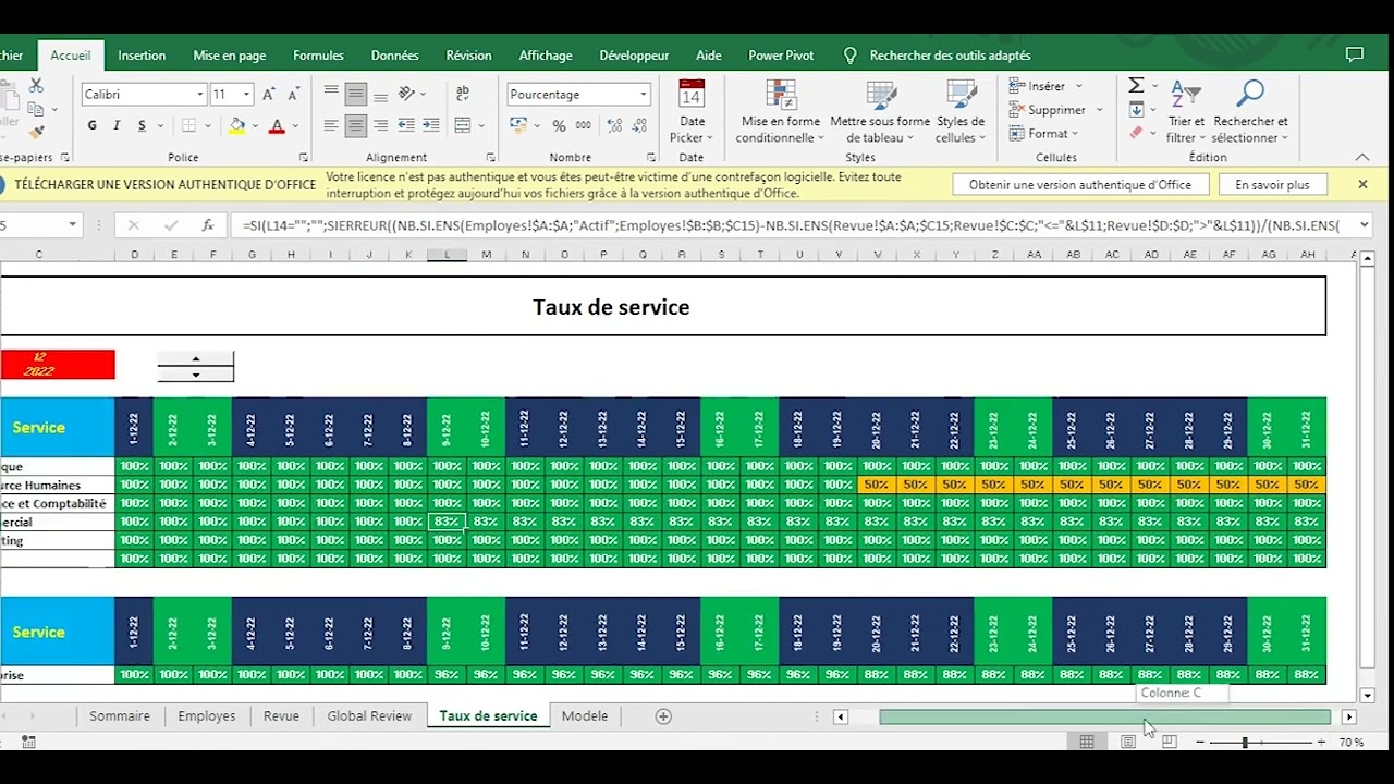 Suivi des congés sous Excel