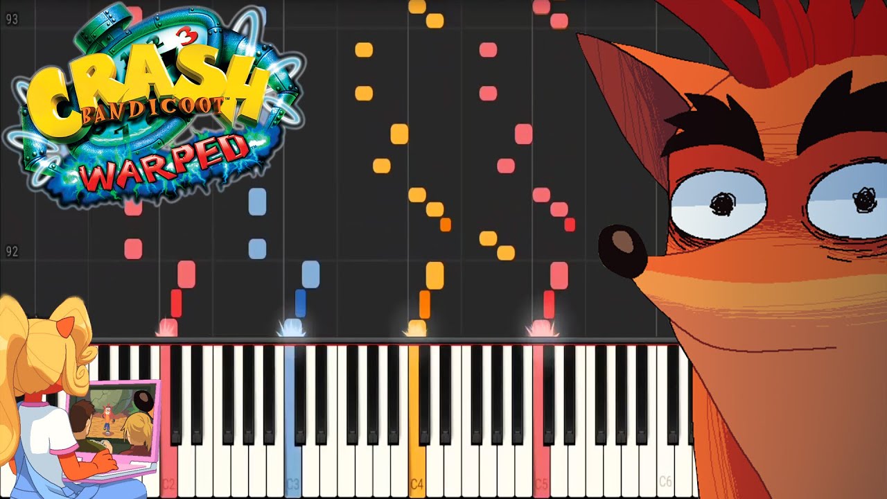 Crash Bandicoot 3: Warped Theme (Synthesia MIDI Piano Tutorial) クラッシュ・バンディクー3 ブッとび!世界一周 ピアノ BGM