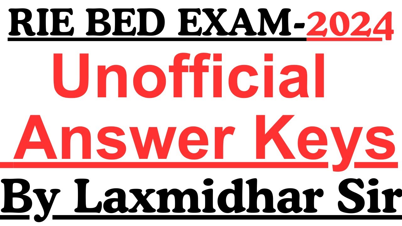 Regional Bed Exam 2024 I Official Answer Keys 2024 I Regional BED med answer keys by laxmidhar sir