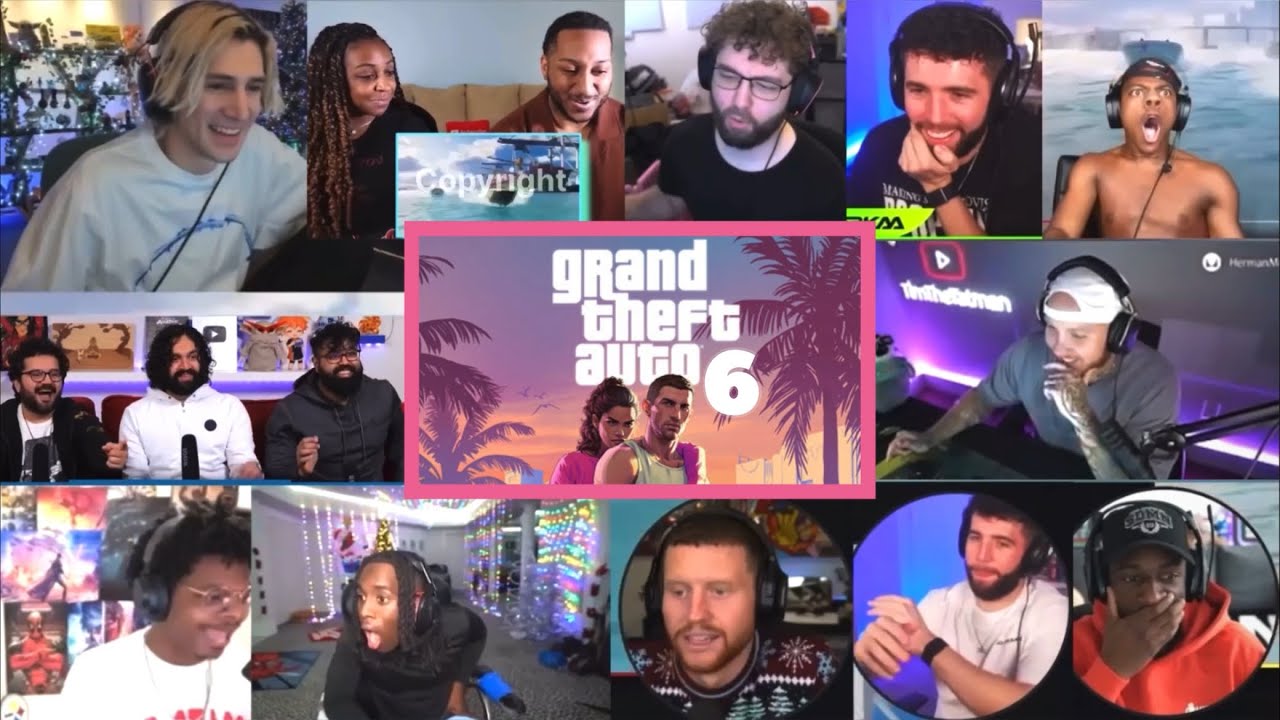 Big Streamers & YouTubers React To GTA 6 Trailer | Reaction Mashup