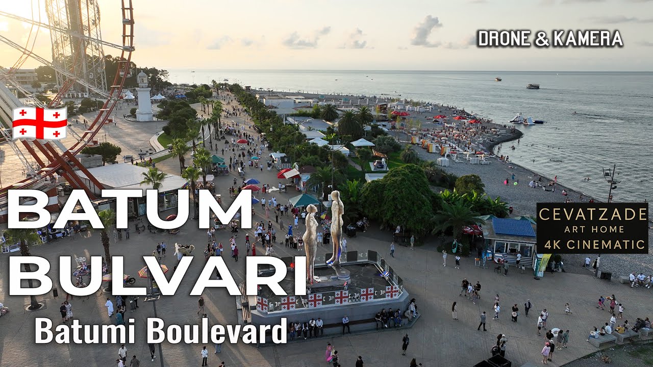 Batum Bulvarı 🇬🇪 | Liman Kıyı Şeridi – 4K Sinematik Drone & Kamera Gezi (Batumi Boulevard).