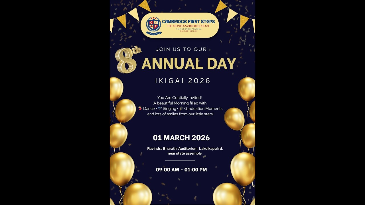 Cambridge First Steps The Montessori Play School ll 8th Annual Day ll LIVE
