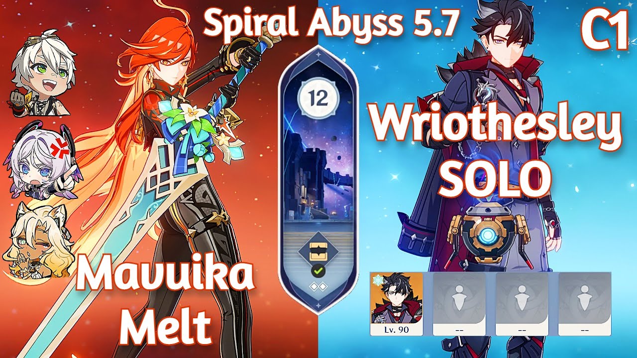 C1 Wriothesley SOLO x C0 Mavuika Melt - NEW SPIRAL ABYSS 5.7 | Floor 12 | Genshin Impact