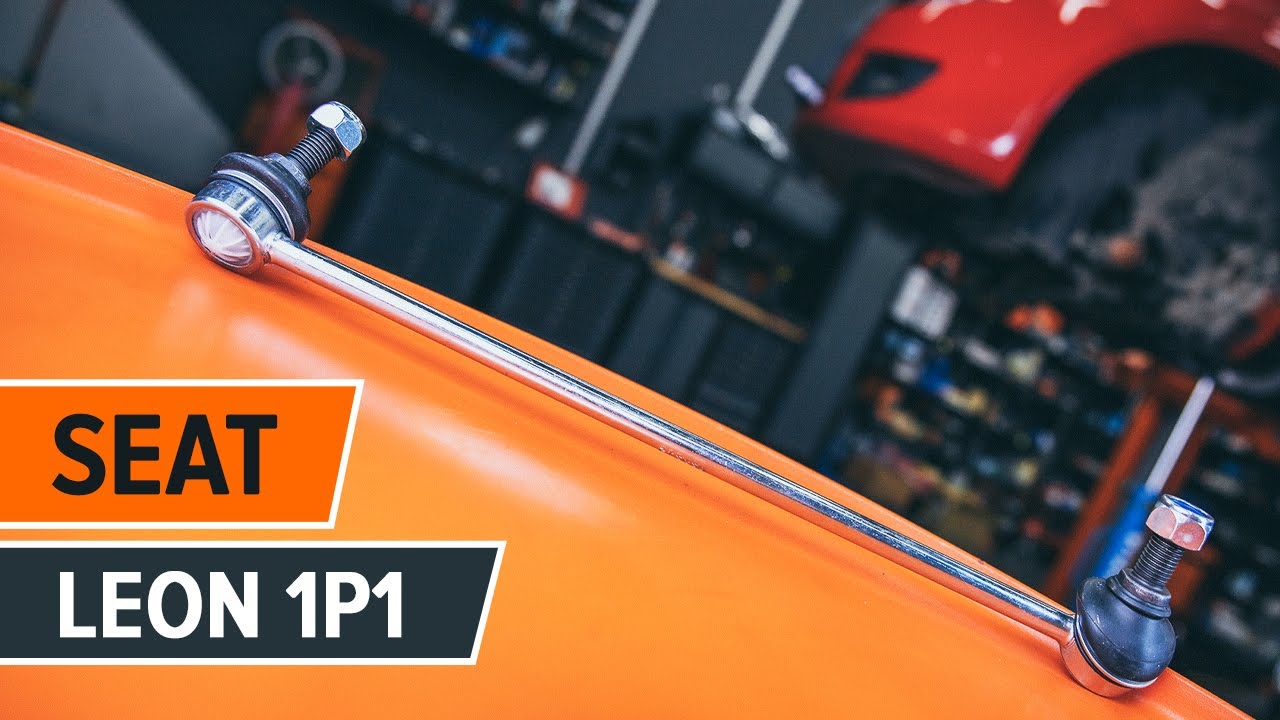 How to change front anti roll bar link on SEAT LEON 1P1 [TUTORIAL AUTODOC]