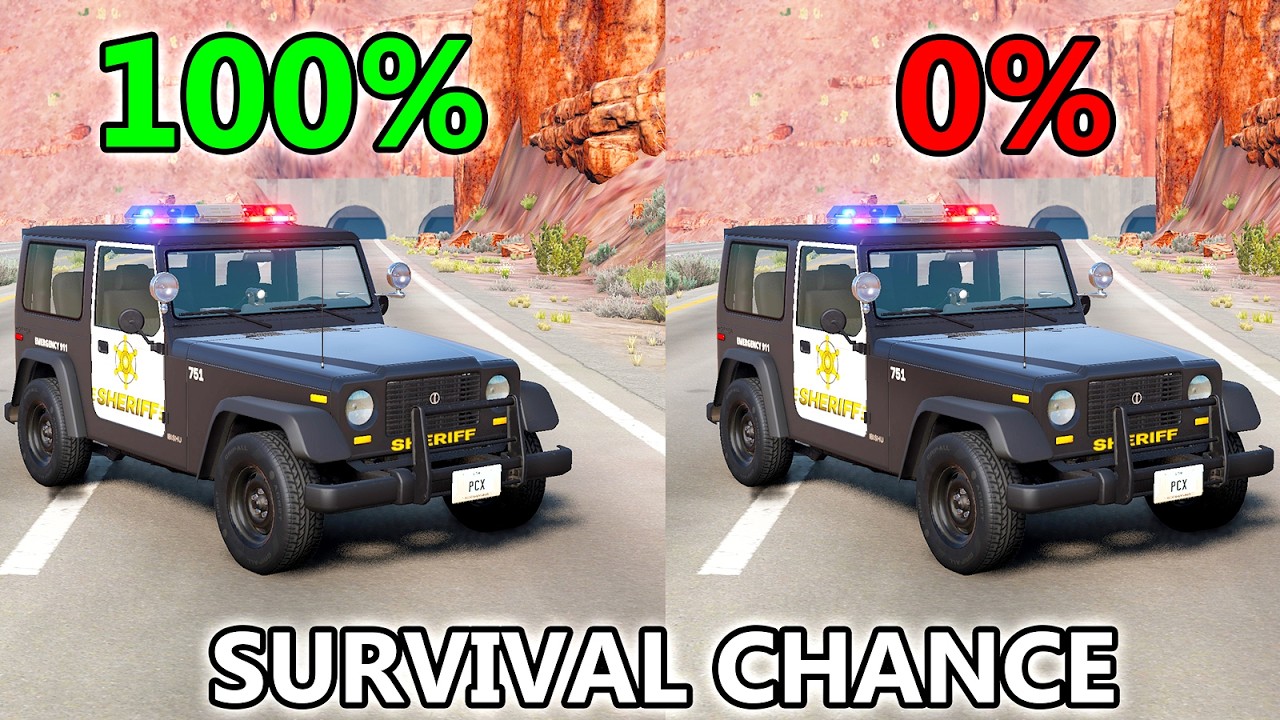 BeamNG Drive - Realistic Police Cars Crashes #2