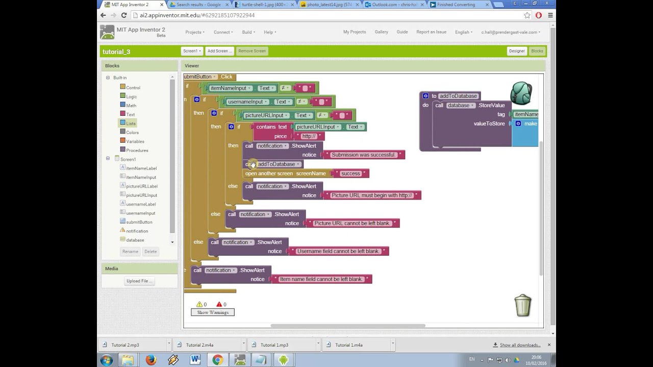 App Inventor #3 - writing to and reading from a database