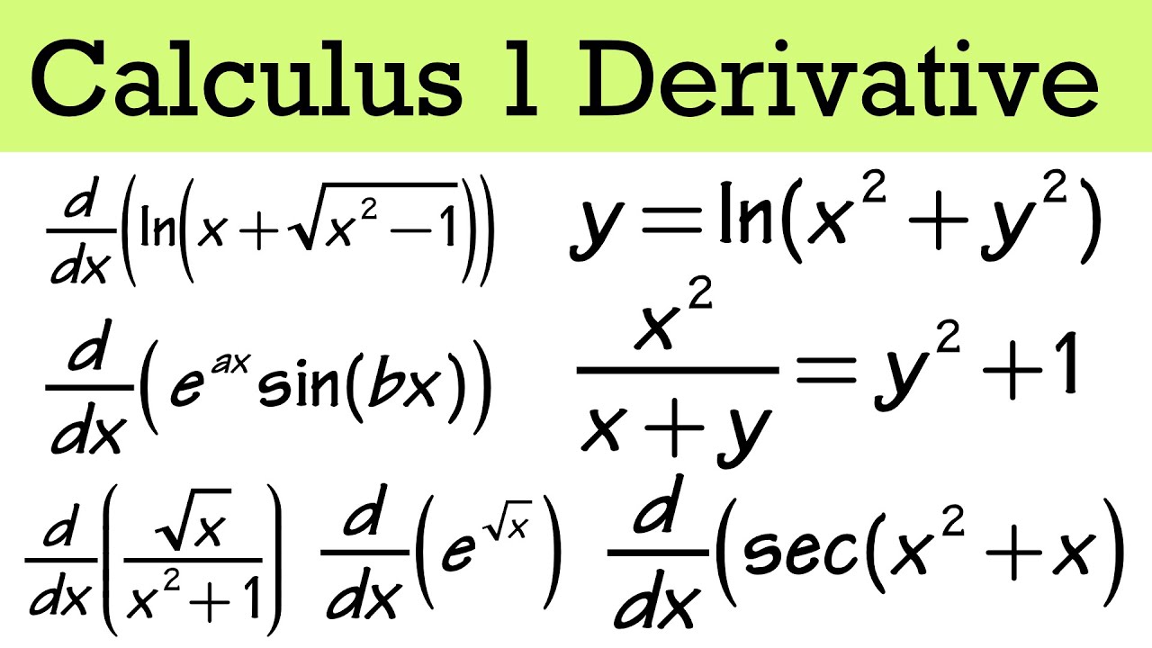 The FIRST STEP of taking the derivative!