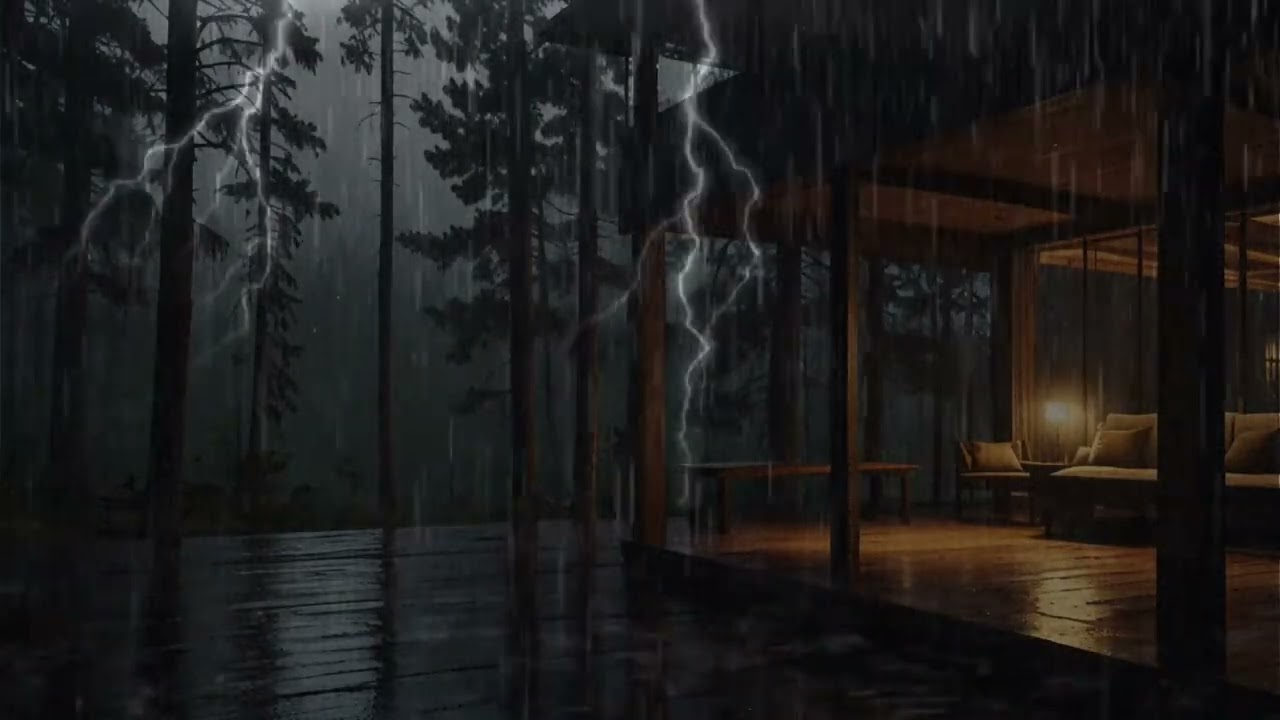 Warm Cabin Bedroom with Rainfall | Calming Ambience for Deep Rest
