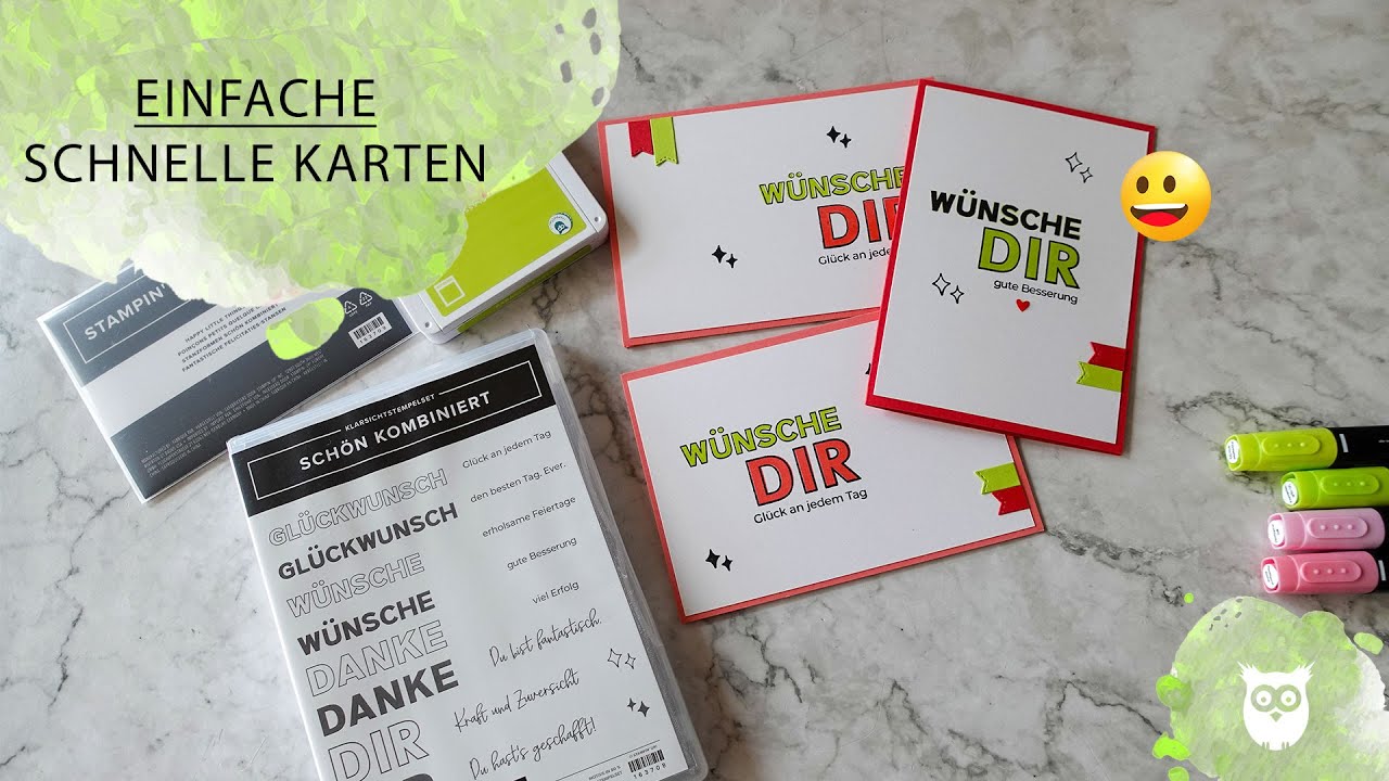 Einfache, peppige Grußkarten mit Stampin' Up! Schön kombiniert