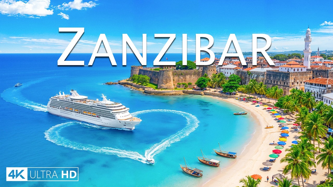 ZANZIBAR 4K DRONE FOOTAGE | Where White Sands Meet Turquoise Indian Ocean Blues
