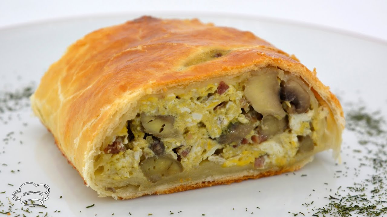 Pastel de hojaldre relleno con champiñones By #JavierRomero