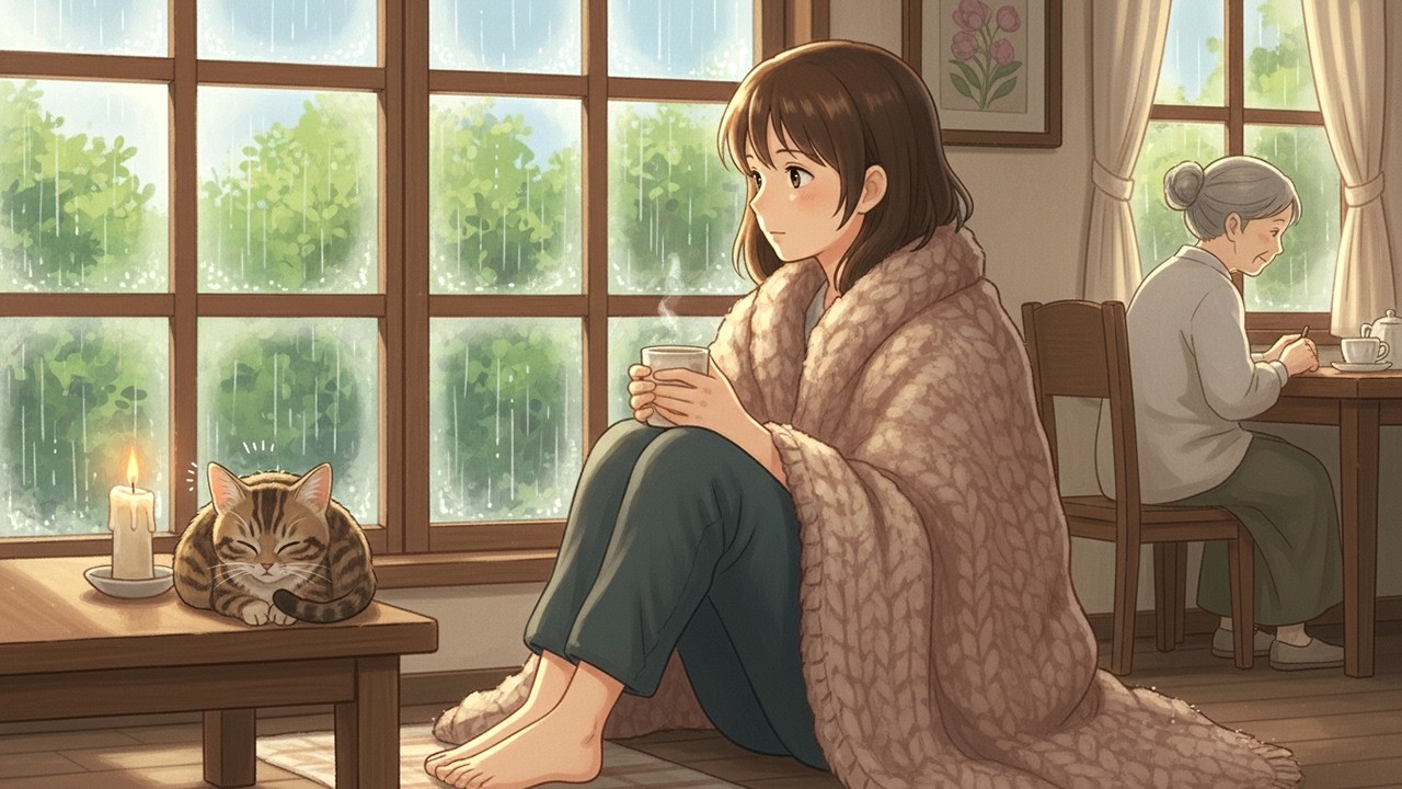 “Rainy Day at a Cozy Countryside Cottage । Piano Music, Tea & Slow Living Ambience”