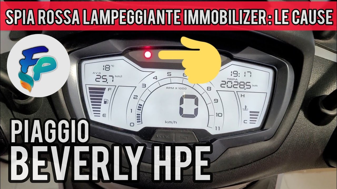 Spia rossa lampeggiante immobilizer su Beverly hpe Piaggio