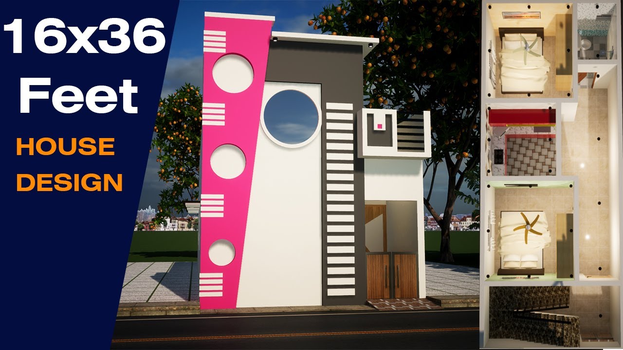 SMALL HOUSE DESIGN| 16x36 FEET (575 sqft) | 2 Bedroom House