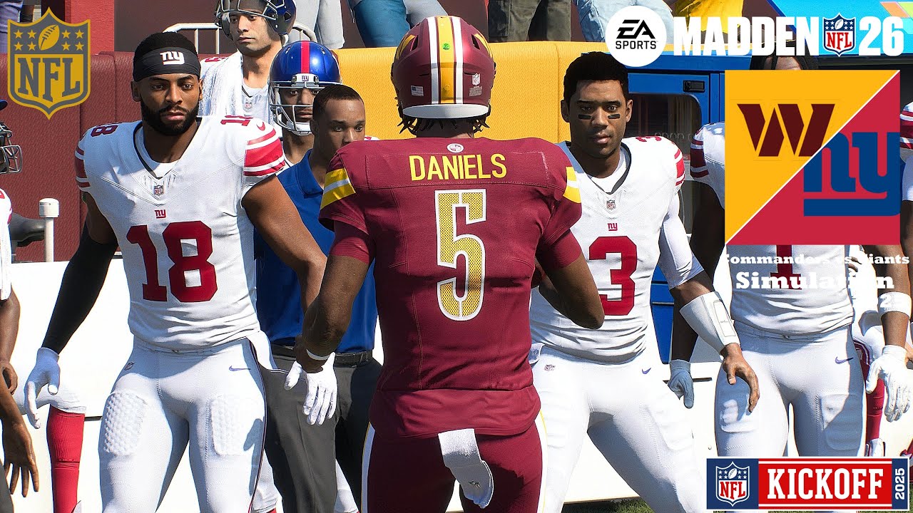 Madden 26 Game Play Washington Commanders vs New York Giants WEEK 1 2025 Full Simulation - PS5 PRO