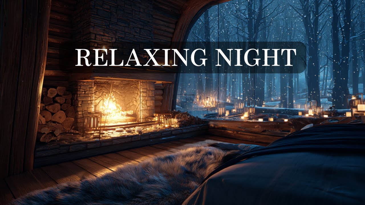 Cozy Winter Cabin for Deep Sleep - Emotional Felt Piano & Fireplace Sounds