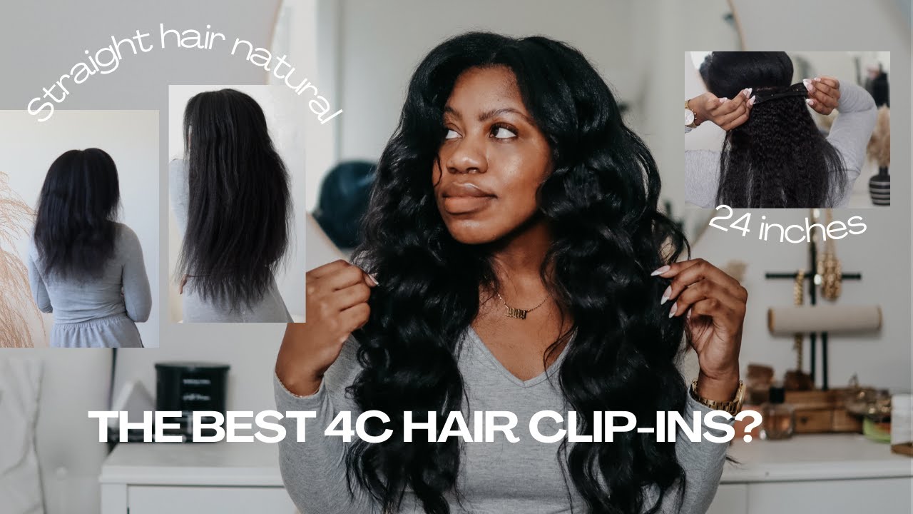 How to install kinky straight clip in natural 4C hair Curls Queen