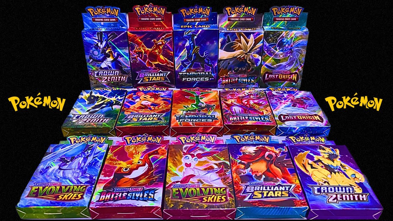 Unboxing 15 Different Varieties of Pokemon Booster Box Packs | #pokemon #pokémon #yt #pokemontcg