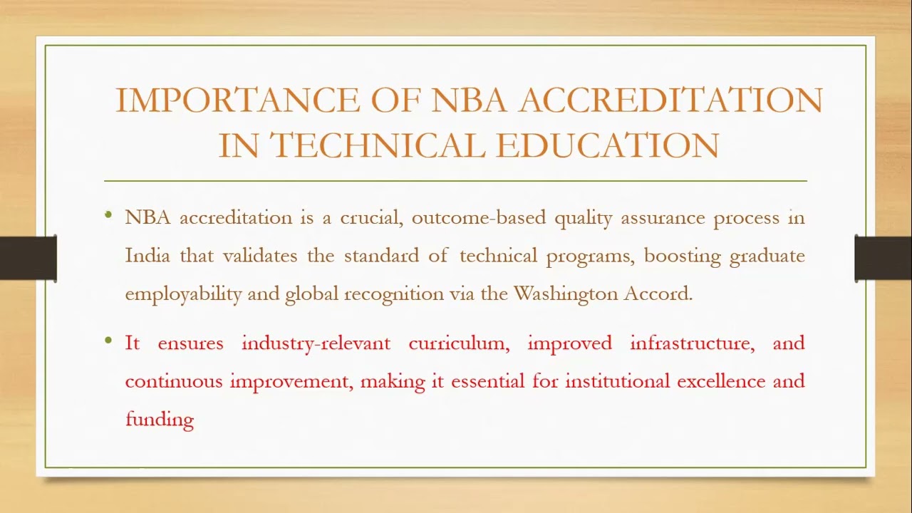NBA importance and its needs in technical  education