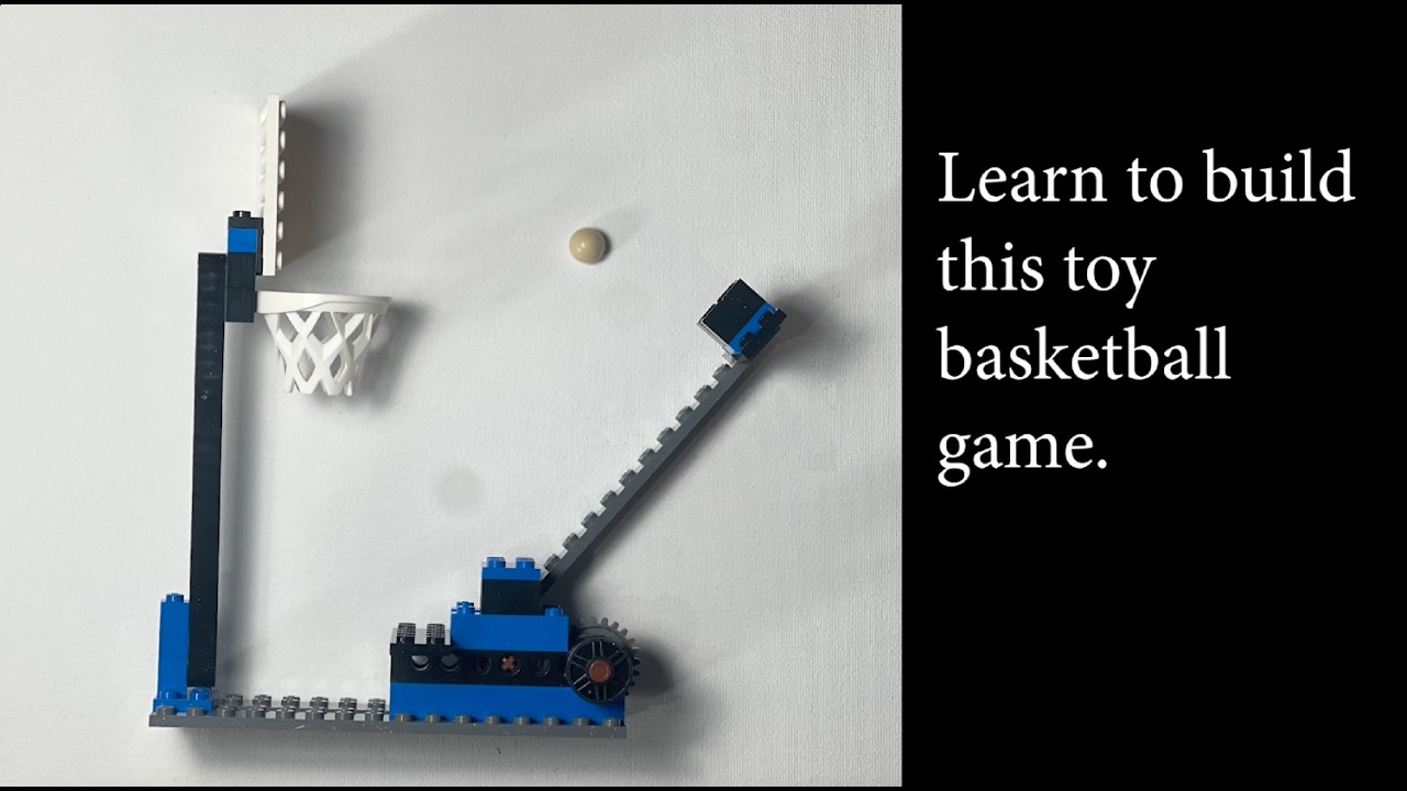 Toy Basketball game made out of LEGO bricks.