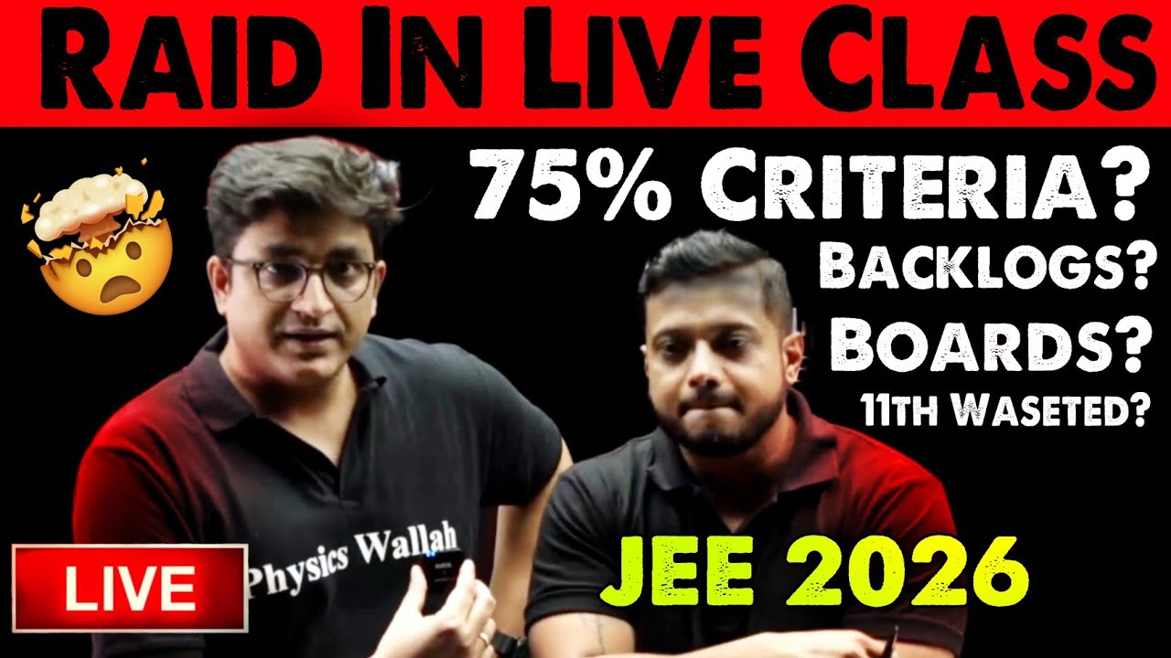 RAID In Live Class | JEE 2026 QNA  | Rajwant Sir And Sachin Sir Live Class 