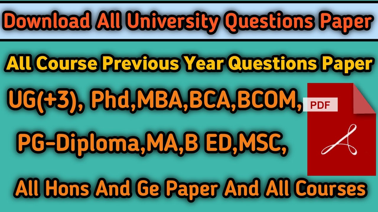 How To Download All University Previous Year Questions Paper !! Download All Courses PYQ Paper!!
