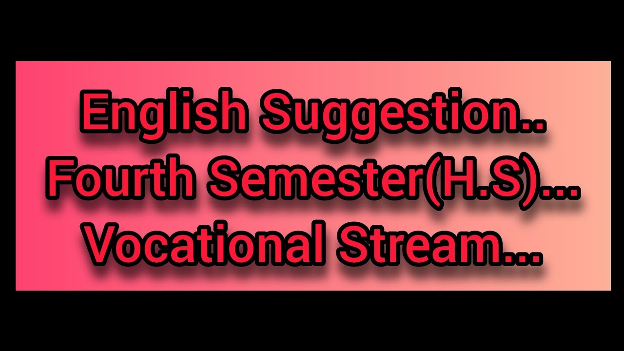 English Suggestion... Vocational... Fourth Semester..  #viral  #viralvideo  #trending 