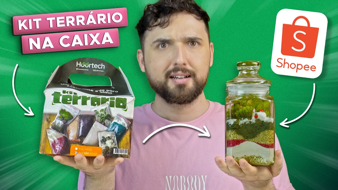 😱 COMPRAS DA SHOPEE | Comprei um Kit de Terrário da Shopee