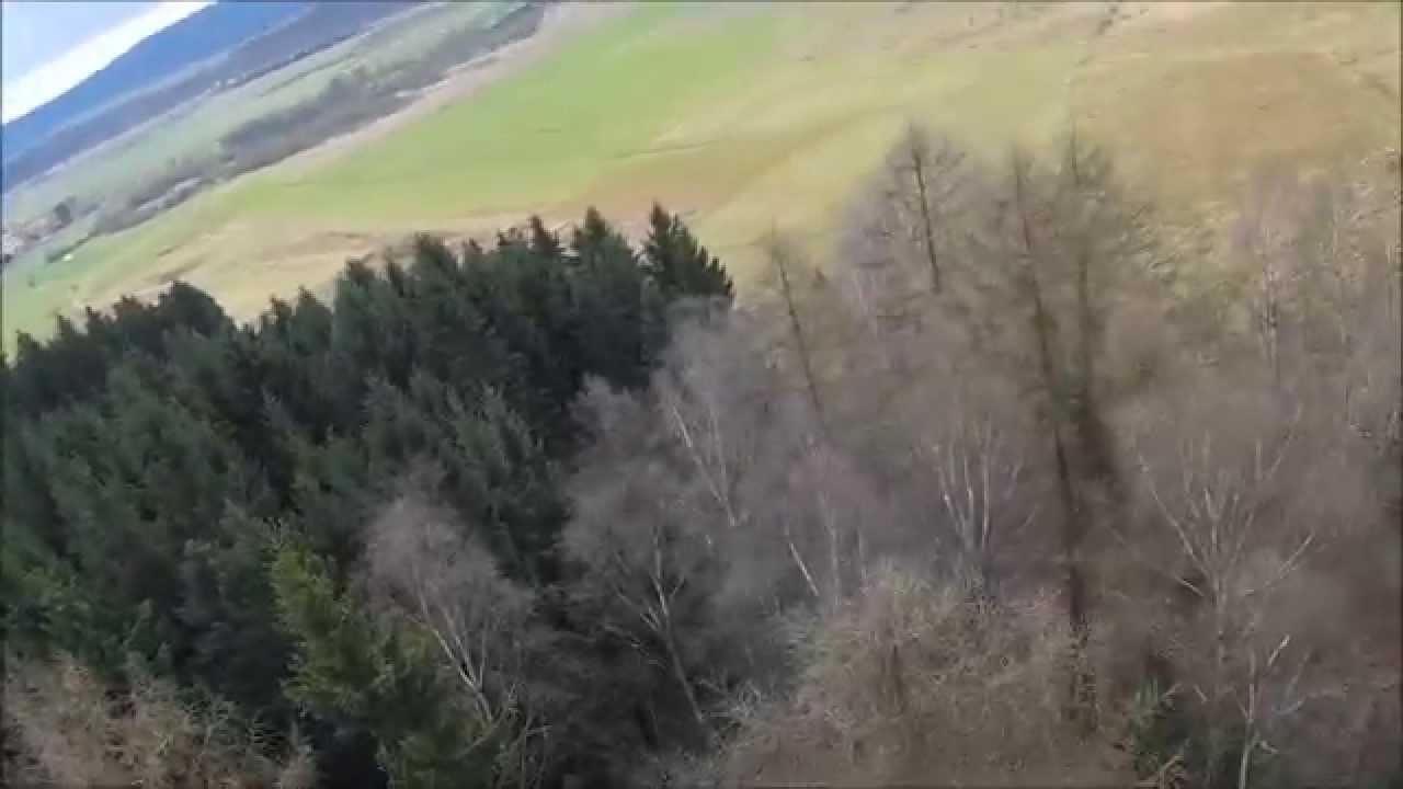 Mieroszów lądowanie glajtem na drzewie.