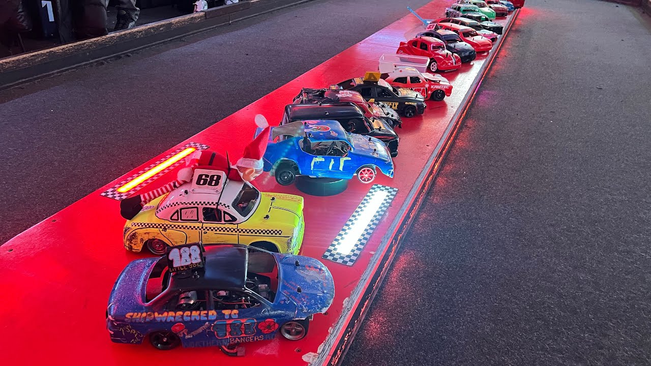 Christmas banger racing at Urmston Raceway. 