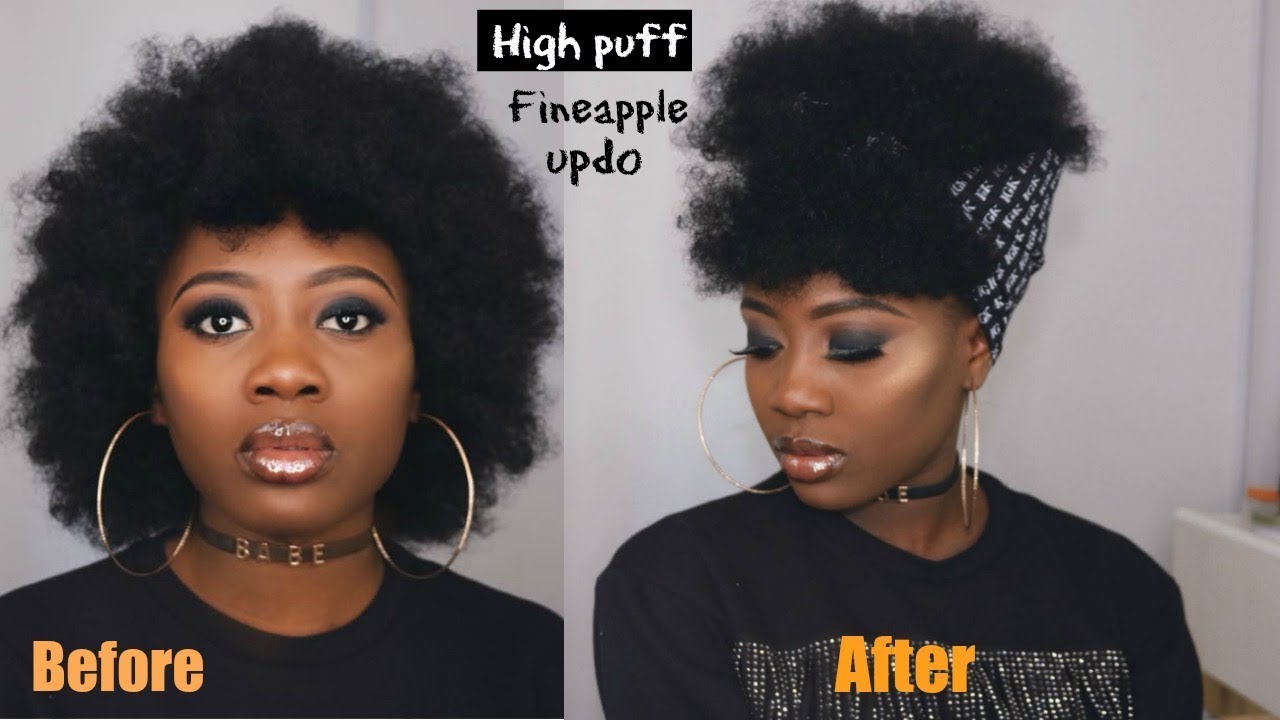 How To | High Puff UPDO - Fineapple Tutorial Hair wrap