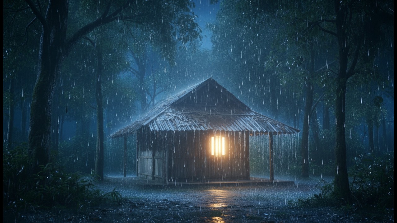 Rain on Tin Roof at Night | Nature Sounds for Sleeping & Relaxing Rain Sounds (6 Hours)