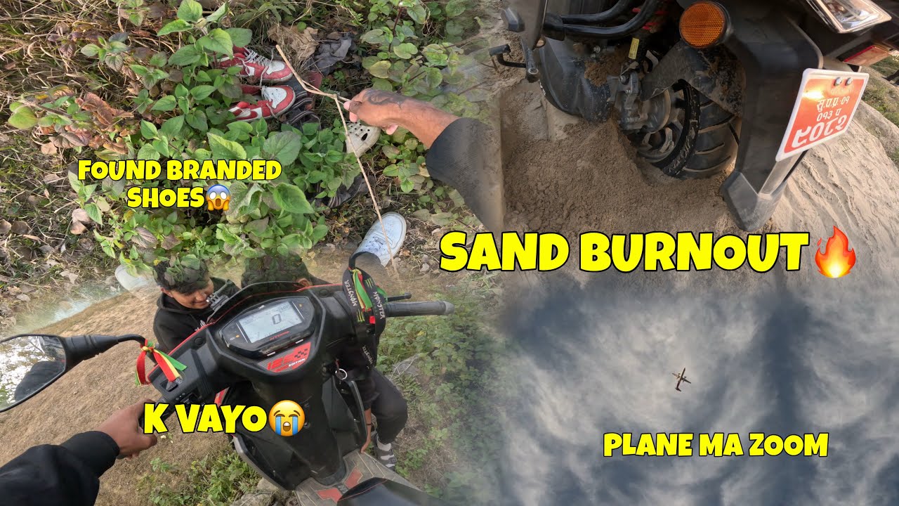 Found Shoes || Sand Burnout On Scooty🔥