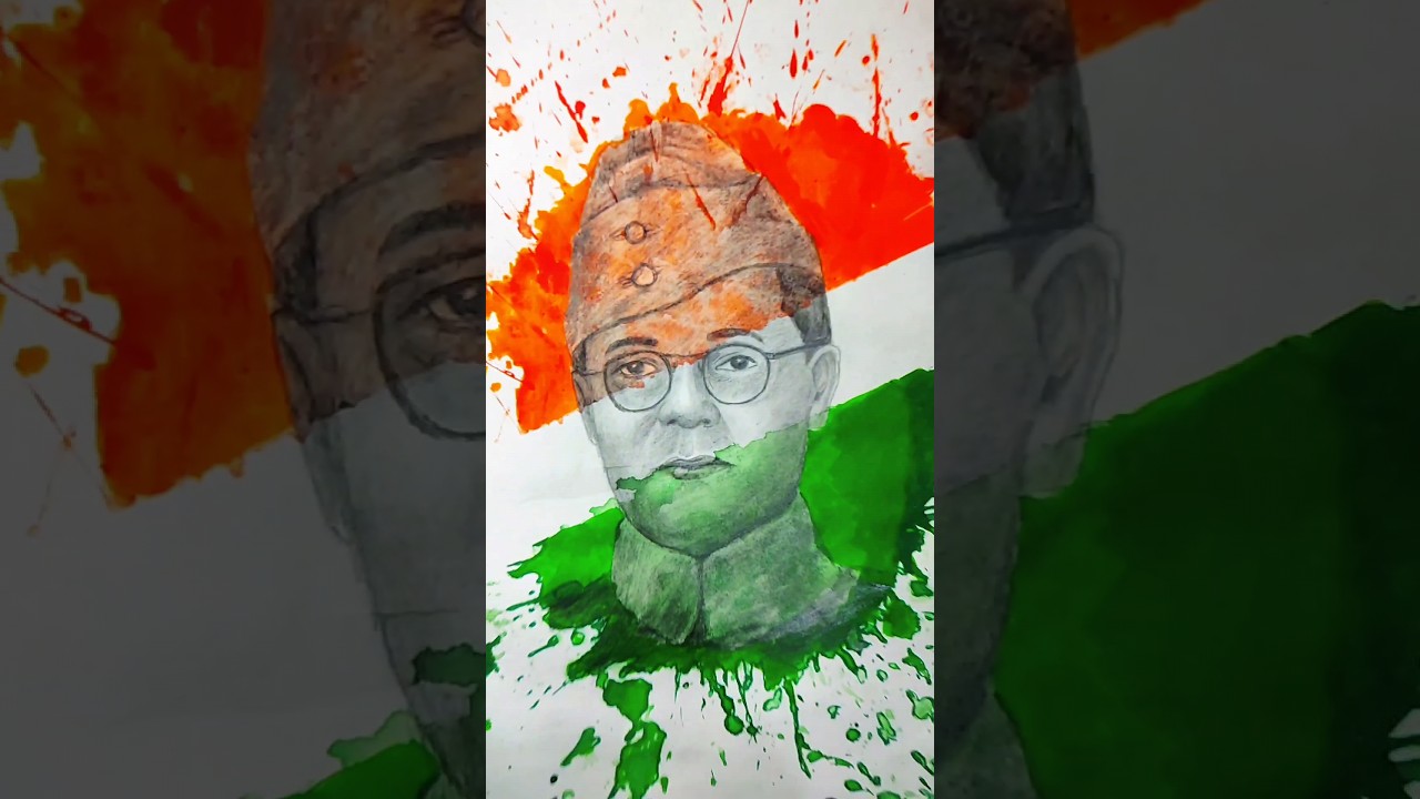 Neta Ji subhash chandra bose Drawing ||  Independence day drawing 