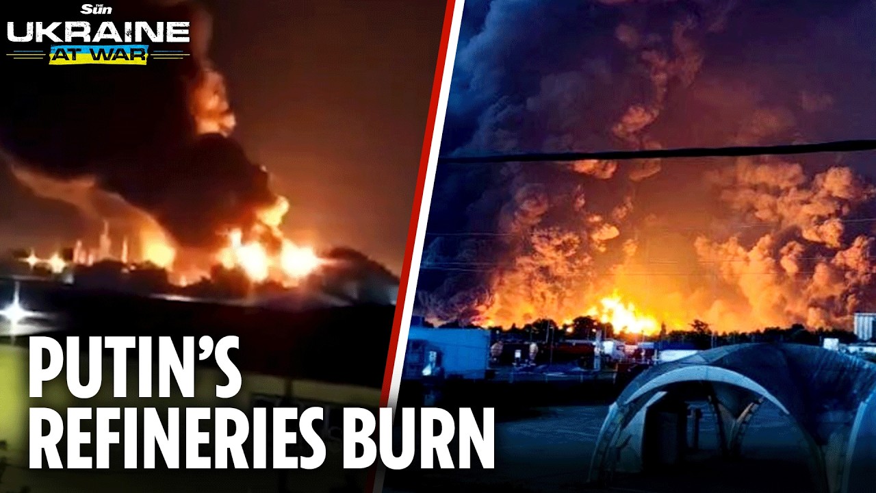 Ukraine long-range strikes set TWO Russian refineries ablaze in huge blow for Putin's war machine