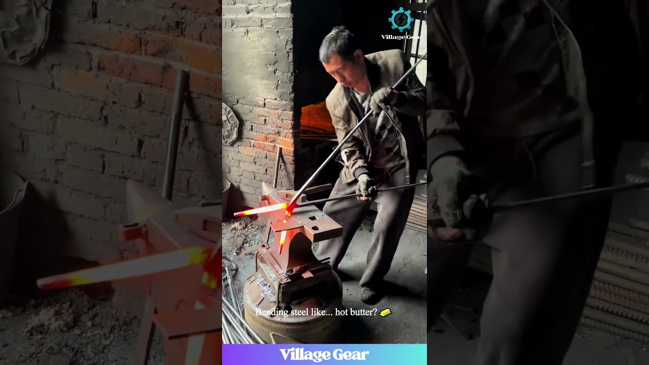 Glowing Hot Metal Bending ASMR! 🔥 Blacksmith Forging is Oddly Satisfying! PURE POWER!  #satisfying