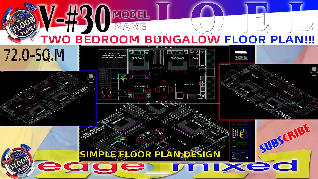 JOEL - Two Bedrooms Simple Floorplan-Small House plan