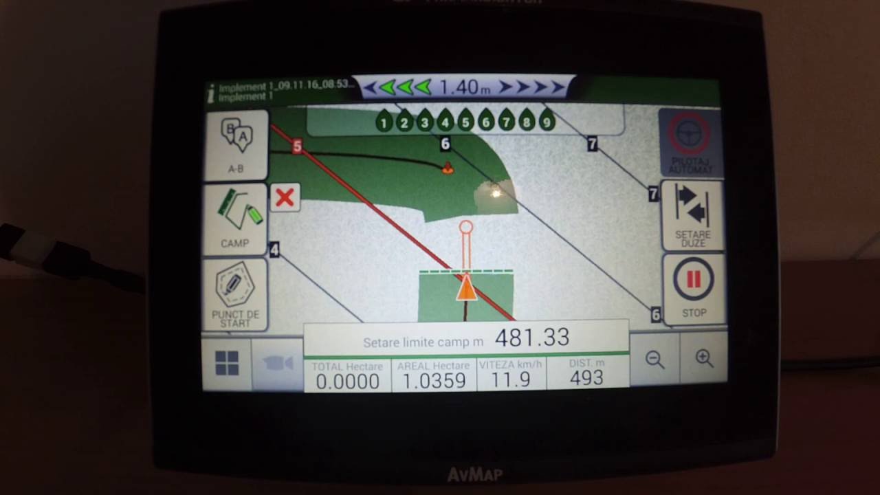 Geosat 7 EZY Farmnavigator - meniu SETARI si optiunea DEMO