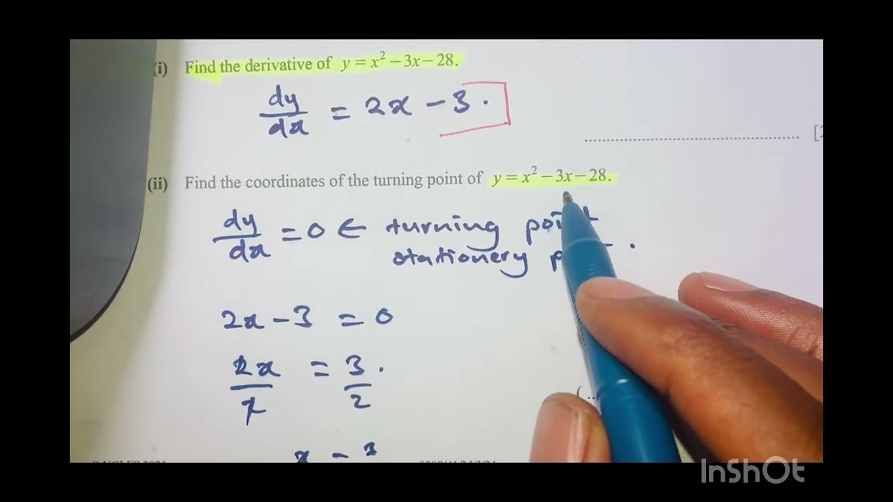 0580_s24_qp_42 question number 8- On the axes, sketch the graph of y x x 7 18.On your sketch, write