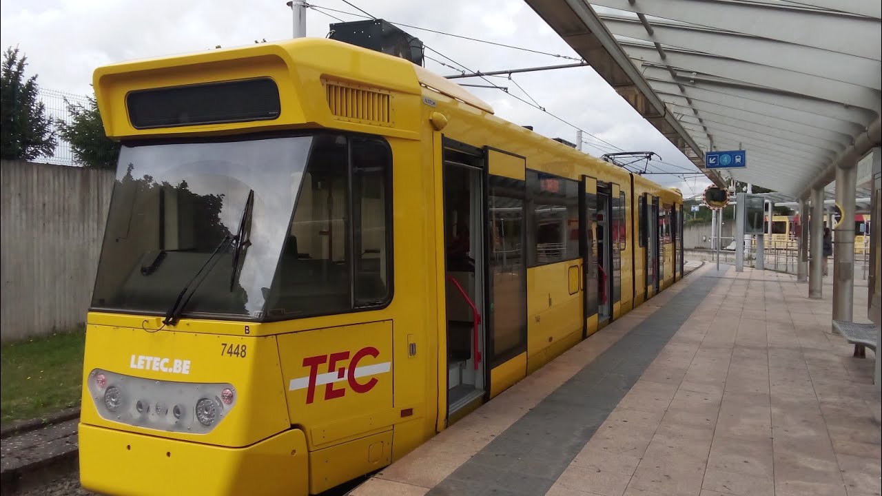 TEC Modernised BN/ACEC LRV tram ride in Charleroi, Belgium