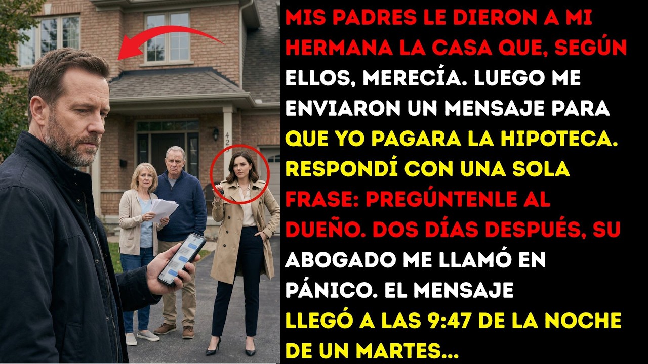 Mis padres le dieron a mi hermana la casa que, según ellos, merecía. Luego me enviaron un mensaje...