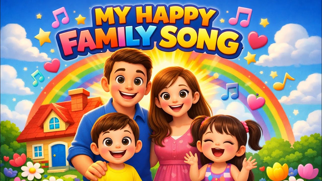 My Happy Family Song 👨‍👩‍👧‍👦 | Fun Kids Family Song | 3D Animation for Children ||YTPEOM||