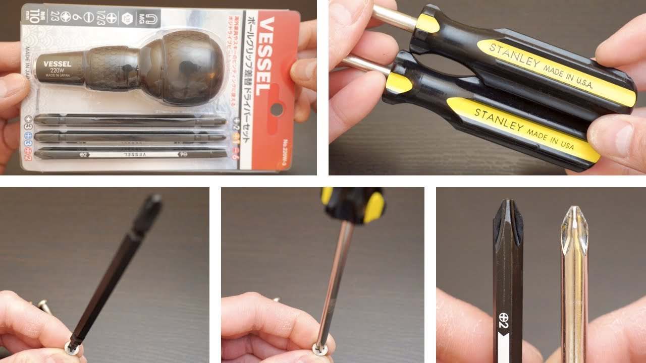Vessel JIS vs US Stanley Phillips 🪛 Screwdriver Comparison [ASMR]