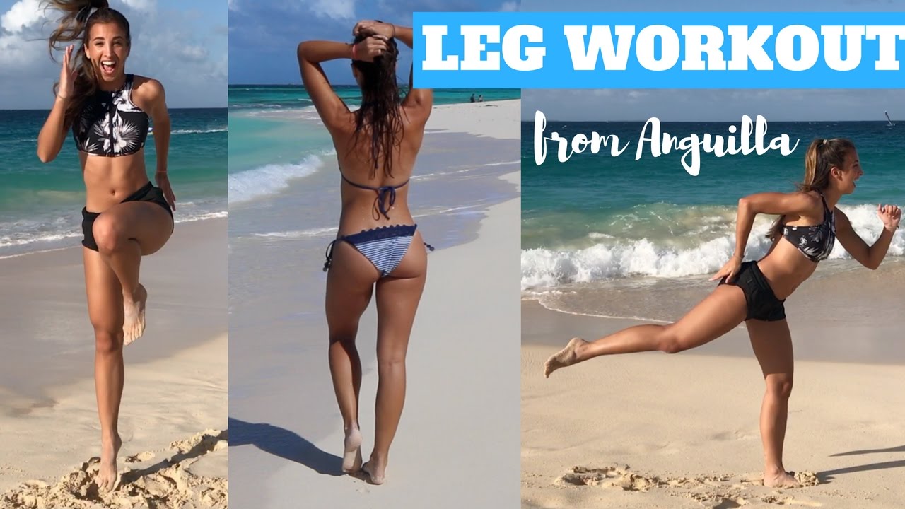 BEACH TONED LEGS WORKOUT From Anguilla | Katie Austin