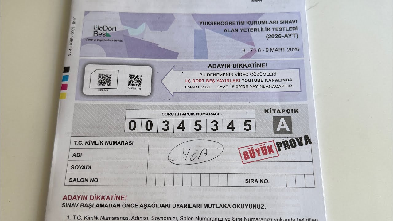 345 AYT BÜYÜK PROVA TG Deneme Sınavı Yorumum #mezun #yks #ayt 