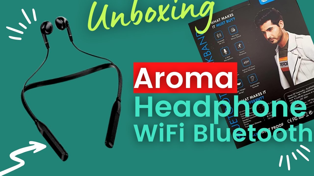 Unboxing Aroma Bluetooth Headphone NB-119B Wireless Bluetooth | In Ear Neckband Headphone with Mic