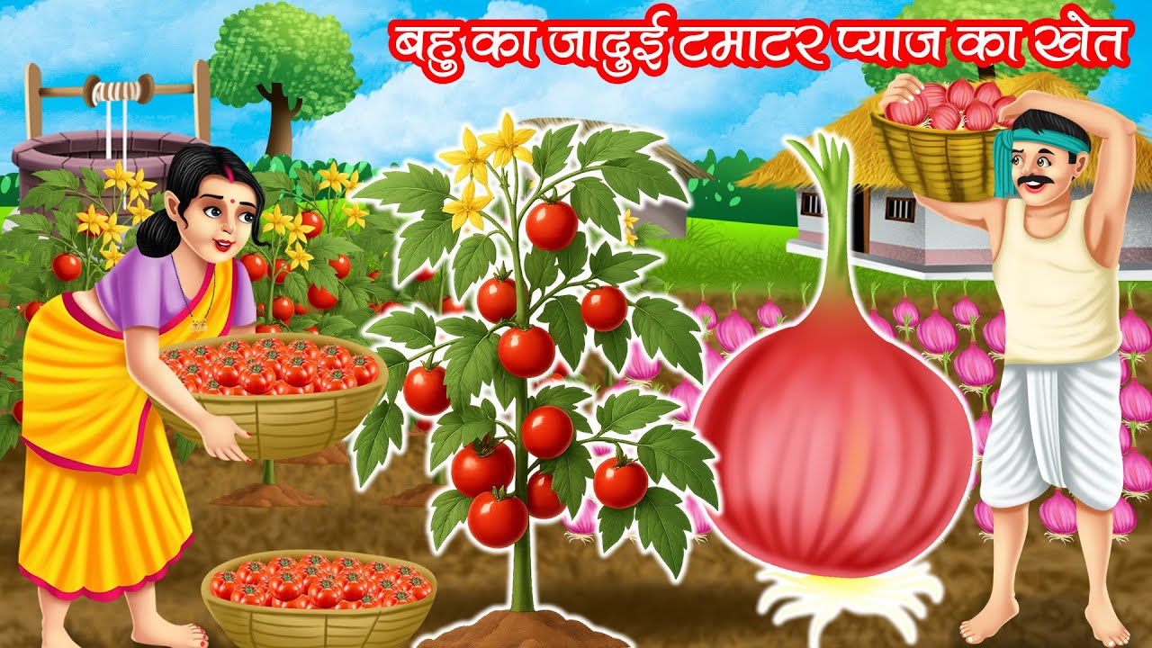 बहु का जादुई टमाटर प्याज़ का खेत | BAHU KA JADUI TAMATAR PYAZ KA KHET | HINDI KAHANIYA | MORAL
