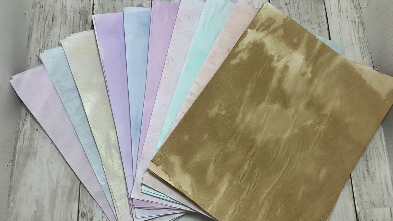 DYED PAPER USING DRIED UP INK PADS AND METALLIC WATERCOLOR ~ END RESULTS