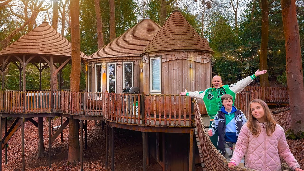 День в домике на дереве с горкой и джакузи